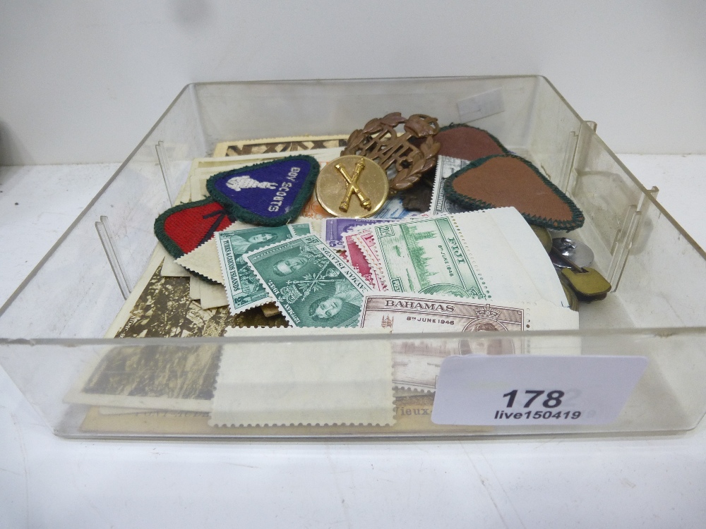 Quantity of collectable stamps and badges, mainly Boy Scouts