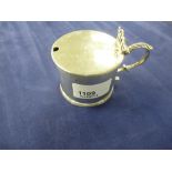 Victorian plain silver mustard pot with hinged lid, London 1840, A/F no base. 3.9 troy oz.