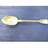 Victorian silver basting spoon, fiddle pattern handle London 1844. J.S.A.S for Joseph & Albert