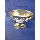 Octagonal George V silver bowl, with pierced edge, Birmingham 1916, CSG & Co for Charles S Green &