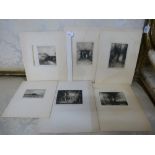 Nan C Livingstone, six pencil signed etchings, mainly landscape