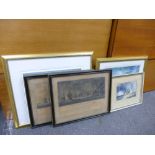 Two limited edition pencil signed prints of military battles by David Cartwright, two 18th century