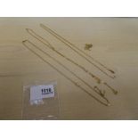 Small collection of 9ct yellow gold neckchains approx. 10g A/F