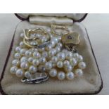 Edwardian yellow coloured metal locket set with seed pearls 18ct yellow gold & platinum ring set 3