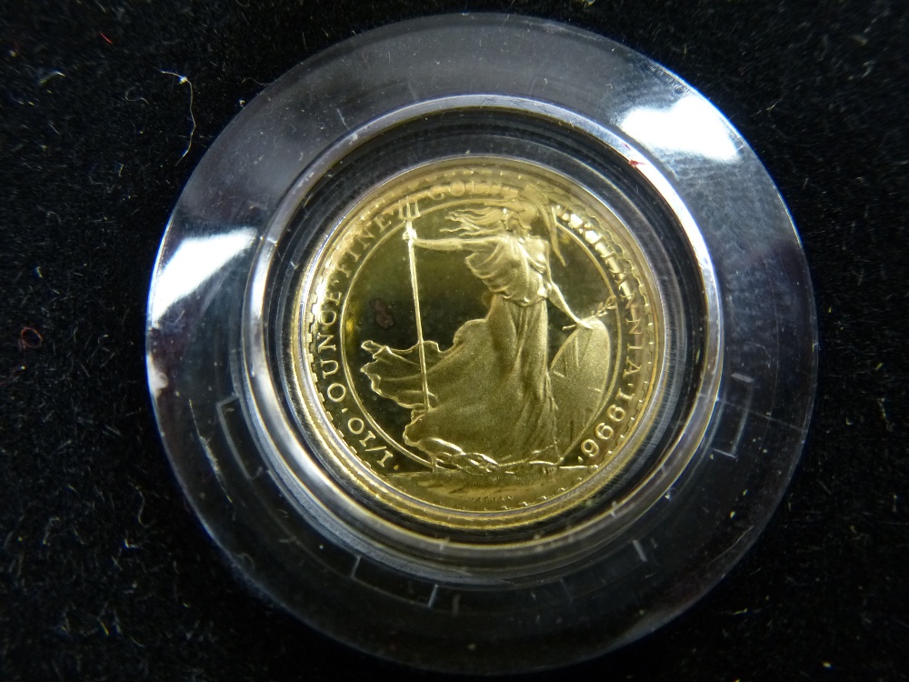 Two coin set comprising 22ct Gold Proof half 1996 Soverign and gold proof £10 Britannia coin, - Image 3 of 3