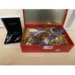 Collection of costume jewellery including silver, Swarovski set, rolled gold bangle etc.