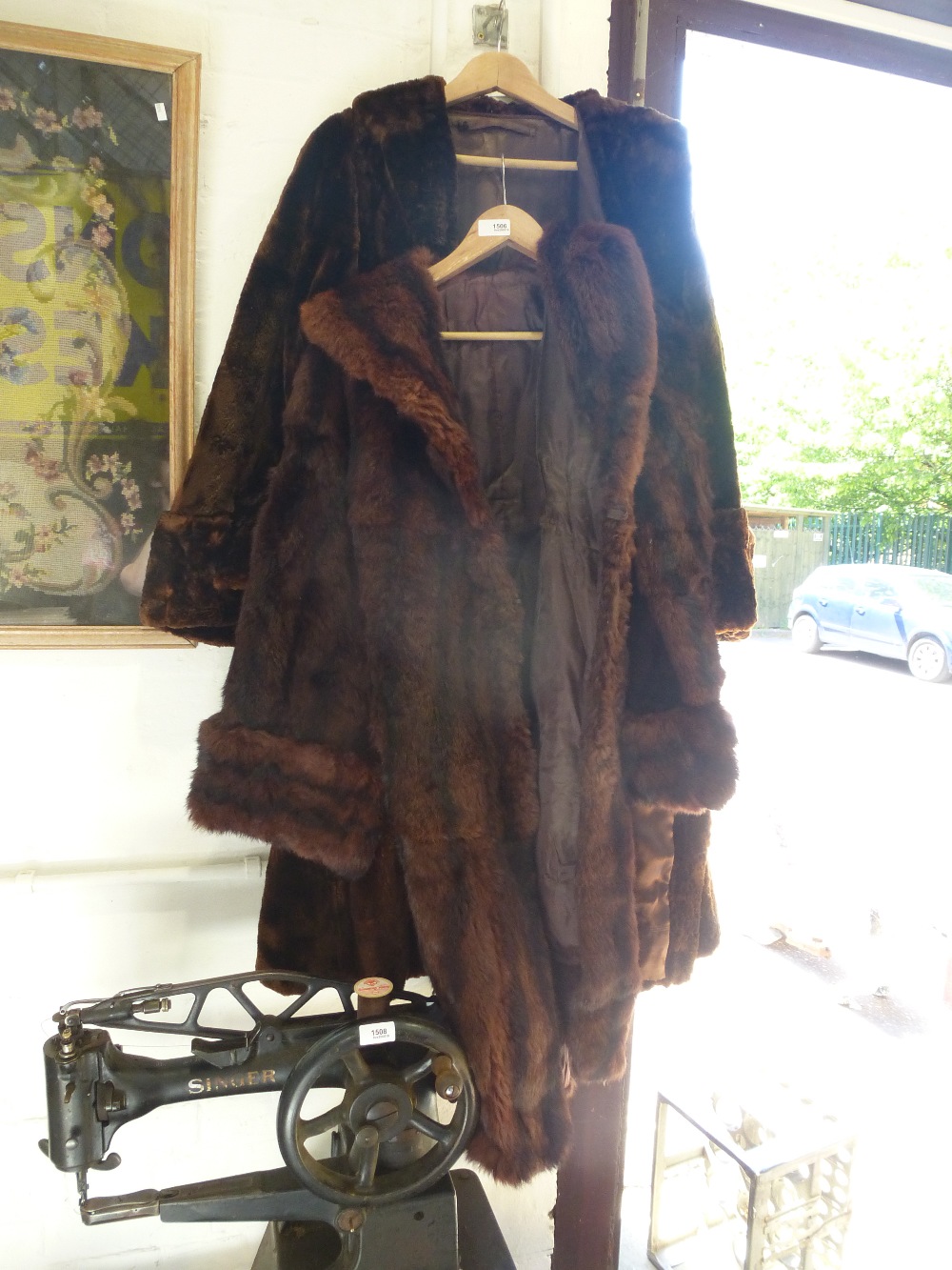 Mink fur coat and one other by Victor Segall, London Furriers