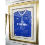 A Chelsea football home shirt hand signed by John Terry, framed and glazed with certificate.