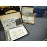 Olaf Blayney Barnett Two folios, of watercolours oil paintings and similar unframed -A substantial