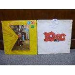 Two old 10CC LPs, both cases signed by the band