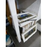 A quantity of coloured leaded glass window frames -15-