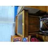 Inlaid mahogany Davenport desk with gallery top and inkwell holes