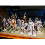 Large quantity of Oriental figures by Danbury Mint some A/F