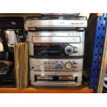 Aiwa Z-HT540 digital music system with Aiwa PX-E860 turntable plus LPs