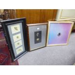 A set of four Garrard designs -framed as one- of fish, a similar watercolour of old and one other