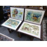 David McCall Johnston; a set of four coloured lithographs including Around the World in Eighty days,