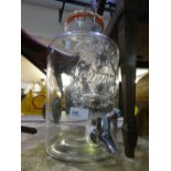 Large kilner jar with tap together with Grants advertising barrell