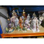 Large quantity of Oriental figures by Danbury Mint some A/F