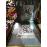 2 boxes of various framed and unframed pictures & prints.