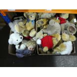 Boxes of vintage dolls and teddybears etc