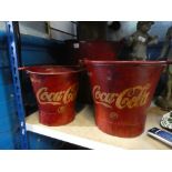 Set of three Coca Cola buckets