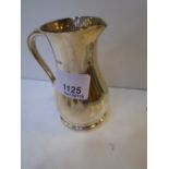 Heavy plain silver George V cream jug, Sheffield 1917, T.B. & S. for Thomas Bradbury & Sons Ltd.,