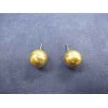 Pair of sterling silver plain ball design ear studs by Tiffany, stamped T & Co, 925, boxed