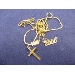 Small quantity of 9ct yellow gold including neckchains, cross pendant etc. total item weight 7.8g