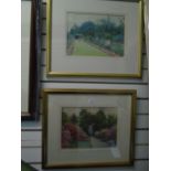 H.Terry; an early 20th century watercolour of garden scene and one other similar.