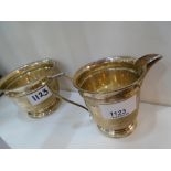 1940's silver cream jug and sugar basin, Sheffield 1946 and 1947, maker's mark E.V. for Viner's