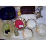 Collectables including silver napkin rings, St John Ambulance medallion