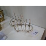 Pair of early 20th Century small silver toast racks on ball feet, Birmingham 1912, Elkington &