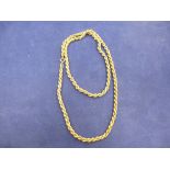 9ct yellow gold twisted rope style neckchain, clasp stamped 375, approx 16g, 30cm long