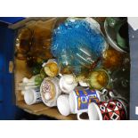 Two boxes of mixed items to include ceramic, glass cased camping Gaz cooker and a 1935 Silver