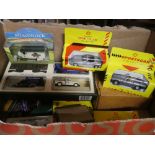 Two boxes of boxed modern Die Cast vehicles etc.