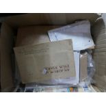 Box of stamps, first day covers and tea cards