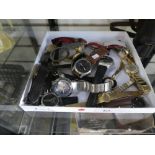 Small box of fashion wristwatches.