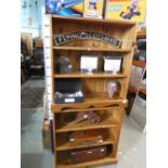 A pair of two shelf pine book cases