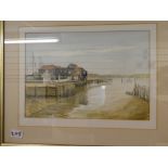 4 watercolours depicting harbour scenes.