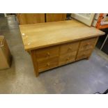 6 drawer oak coffee table.