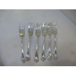 Set of 6 silver cake forks, Birmingham 1927