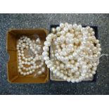 Collection of pearl necklaces