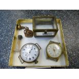 Three 19th C Seals, 19th century silver cased wristwatch with screw back etc.