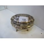 An ornate silver lidded box possibly London 1910