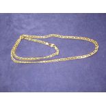 Heavy 9ct yellow gold flat link neckchain 30cm long, stamped 375, 18.6g