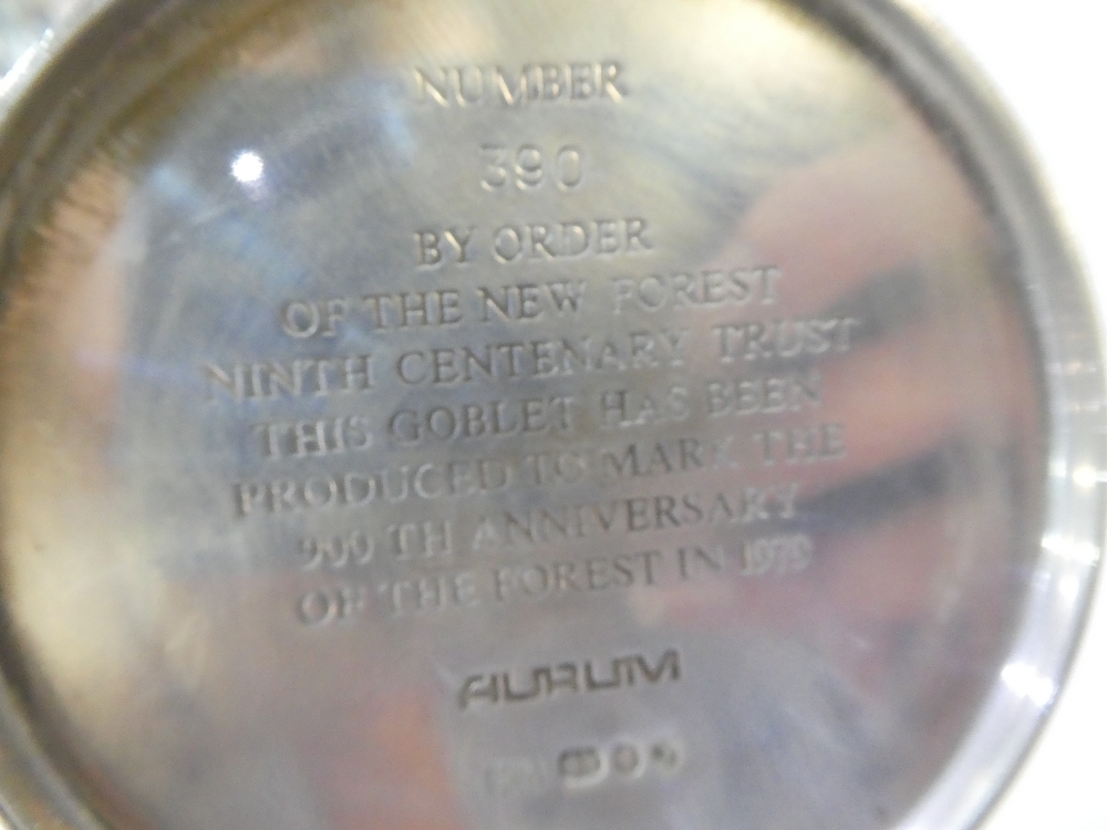 Silver New For Goblet limited edition of 500 commissioned by The New For Ninth Centenary Trust to - Image 3 of 3