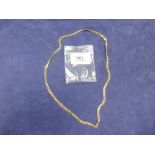 9ct yellow gold flat link neckchain, 25.5cm long, stamped 375, 11.7g