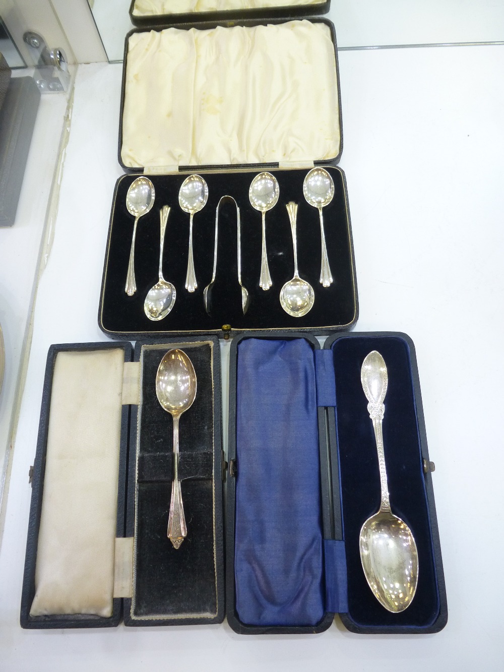 Boxed Victorian spoons, silver, boxed spoon silver , Birmingham 1957, set of six boxed tea spoons