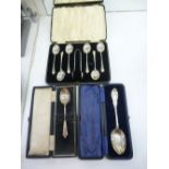 Boxed Victorian spoons, silver, boxed spoon silver , Birmingham 1957, set of six boxed tea spoons