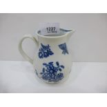 An antique Worcer sparrow beak jug decorated butterfly and flowers.